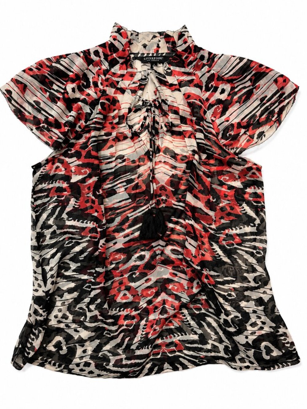 Liverpool Los Angeles sheer printed blouse in size Small.
